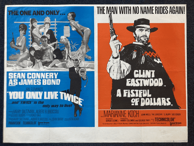 You Only Live Twice - A Fistful of Dollars - UK Quad Film Poster | Double Bill