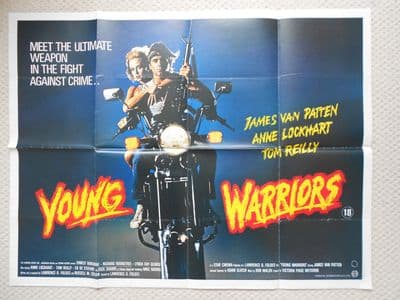 Young Warriors, Original UK Quad Poster, Ernest Borgnine, Motorbike Art! , '83