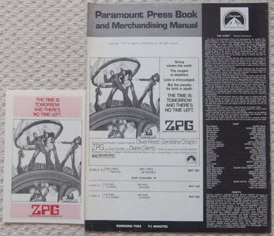 Z.P.G., Original Pressbook + Herald, Oliver Reed, Geraldine Chaplin, '72
