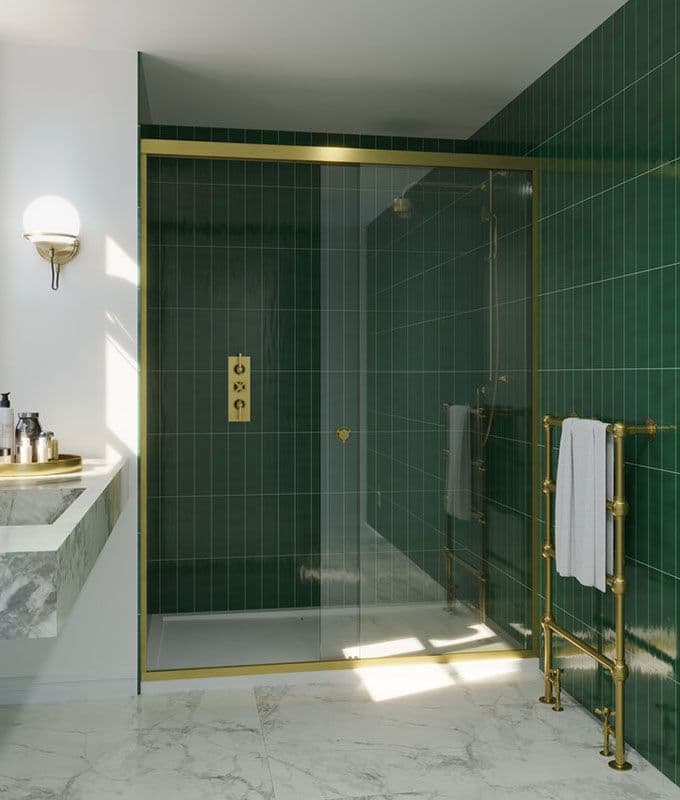 The Shower Lab Portrait Slider Recessed Shower Enclosure