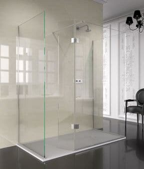 The Shower Lab View 19.3H Walk-in Shower Enclosure with End Return Panel