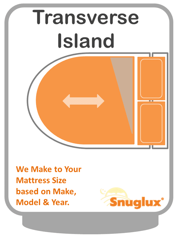 Transverse Island Bed Mattress Protector | Custom Fit Motorhome Bedding