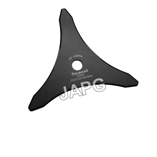 12" Tri-Star Grass Blade, For Strimmers, Brush Cutters 25.4mm (1") Centre Hole