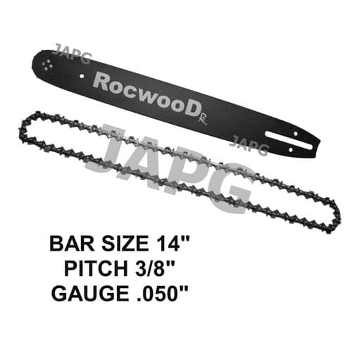 14" Guide Bar & Chain Set, Mitox CS38 Chainsaw Part
