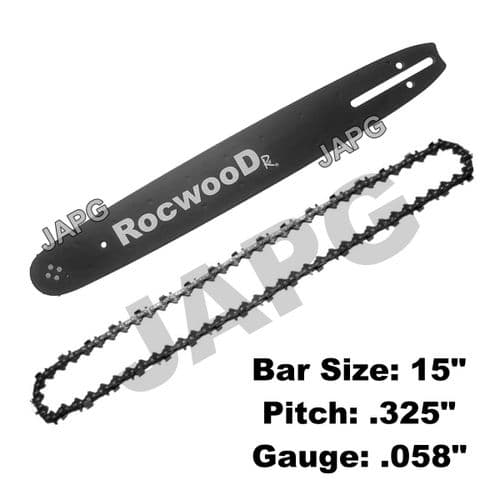 15" Bar & Chain Set Husqvarna 136, 137, 140, 141, 142 Chainsaw, .325", .058" CHECK YOUR CHAIN PITCH