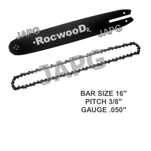16" Bar & Chain Set, Stihl 009, 010AV, 011AV, 021, 023, 025, MS210, MS230, MS250 Chainsaw ROCWOOD