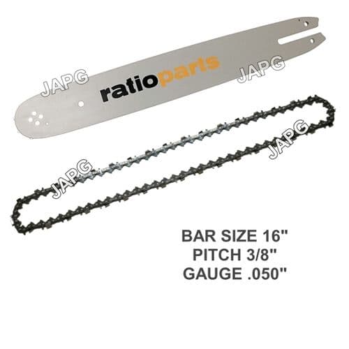 16" Bar & Chain Set, Stihl 019T, 020T, MS190T, MS191T, MS200T, MS201T, MS211 Chainsaw Part RATIO
