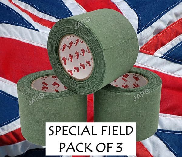 3 X GENUINE SCAPA SNIPER TAPE BRITISH ARMY MOD NATO MILITARY CAMO GUN 50MM X 10M