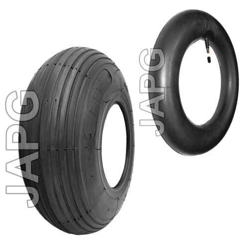 3.50-6  Ribbed Tyre & Inner Tube Set For 6" Wheel Rims RST Tire, 4 PLY, WHEELBARROW, CARTS, TROLLEY