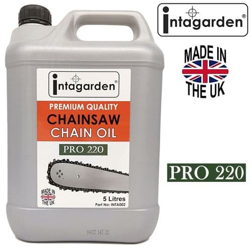 5 LITRE, 5L, CHAINSAW CHAIN OIL, INTAGARDEN PRO 220, BULK BUY PRICING, ISO220, SAE50, INTA002