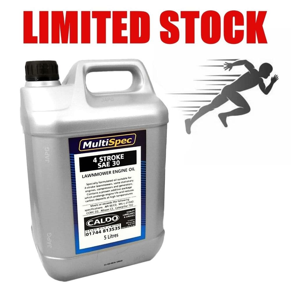 5 Litre Mower Oil, 4 Stroke Engines SAE30