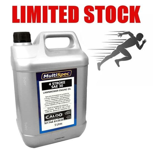 5 Litre Mower Oil, 4 Stroke Engines SAE30
