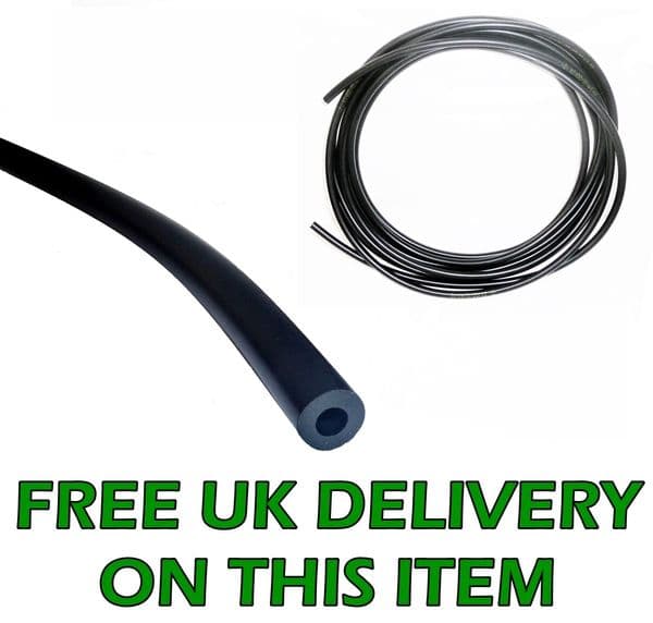 5 Metres of 2.5mm ID x 5.7mm OD Black Nitrile Rubber Fuel Pipe Line Hose Tube, Trimmer, Brush Cutter, Blower, Chainsaw