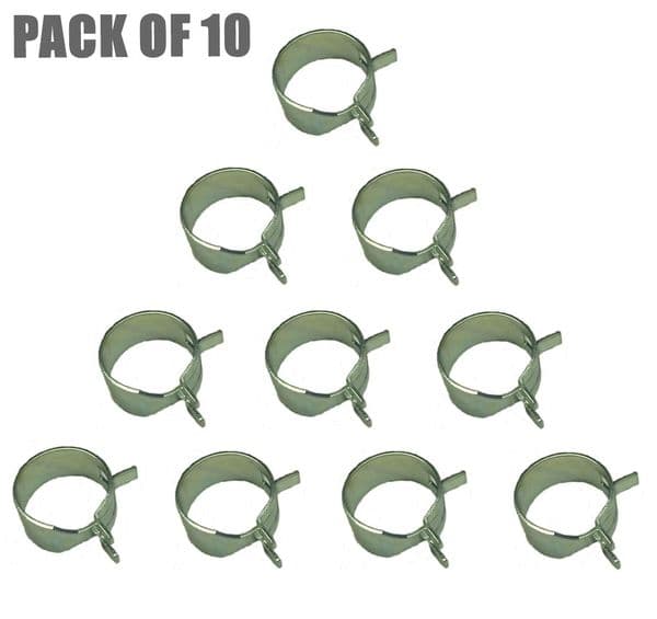 Fuel Pipe Hose Clamp Clips Pack Of 10, Briggs & Stratton Engines, Part 791850, 95162, 93053, 95162s, WORKSHOP PACK
