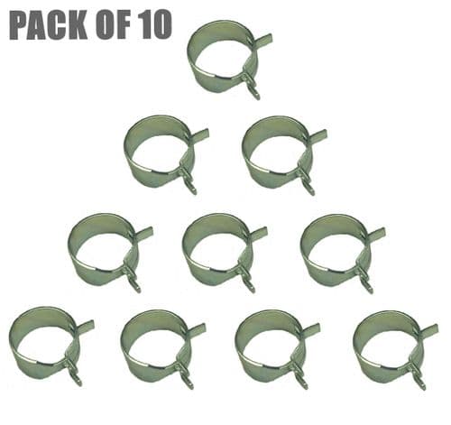 Fuel Pipe Hose Clamp Clips Pack Of 10, Briggs & Stratton Quantum, Intek, DOV, Mower Engines, Part 710075, 691038, 691629, 93807