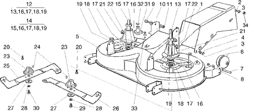 Honda HF2218 Ride on Mower Cutting Deck Parts, Blades, Blade Boss's, Pulleys, Spindles, Deck Wheels