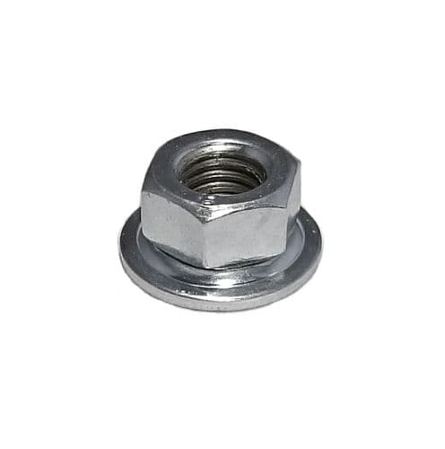 M10 x 1.25 LH Left Hand Thread Flanged Steel Nut