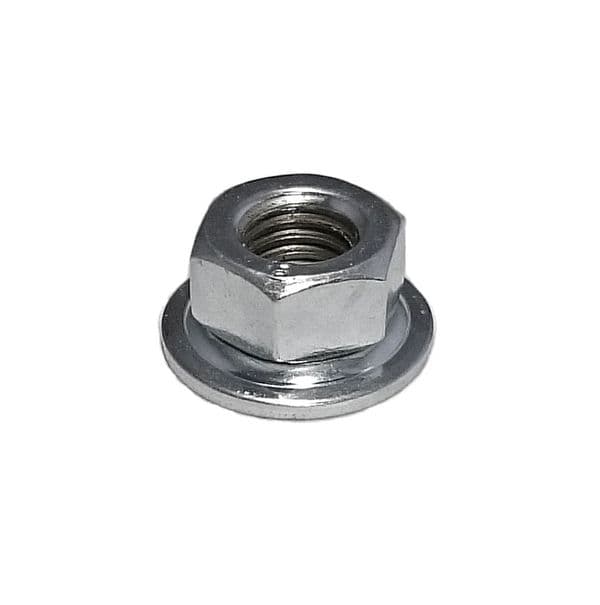 M10 x 1.25 LH Left Hand Thread Flanged Steel Nut