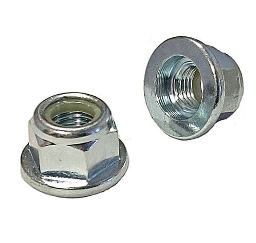 M12 x 1.50 LH Left Hand Thread Flanged Steel Nyloc Nut