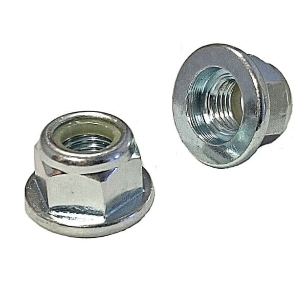 M12 x 1.50 LH Left Hand Thread Flanged Steel Nyloc Nut