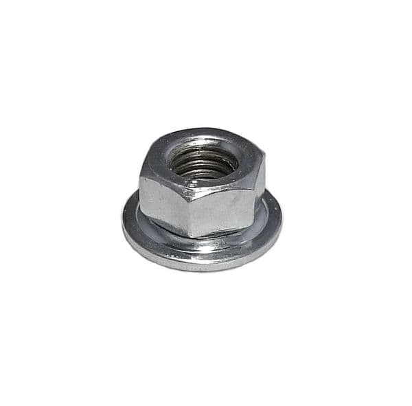 M8 x 1.25 LH Left Hand Thread Flanged Steel Nut