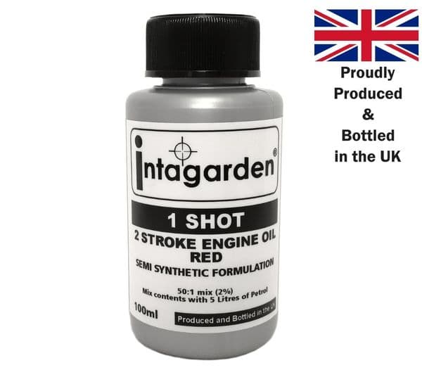 ONE SHOT, 2 STROKE OIL, 100ml, 50:1, Strimmer, Brush Cutter, Chainsaw, Blower, Tiller, Disc Cutter