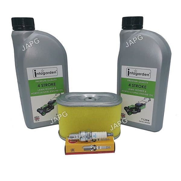 Service Kit for Honda HT-R3009, HT-R3811 Mower Air Filter, NGK Spark Plug, Oil