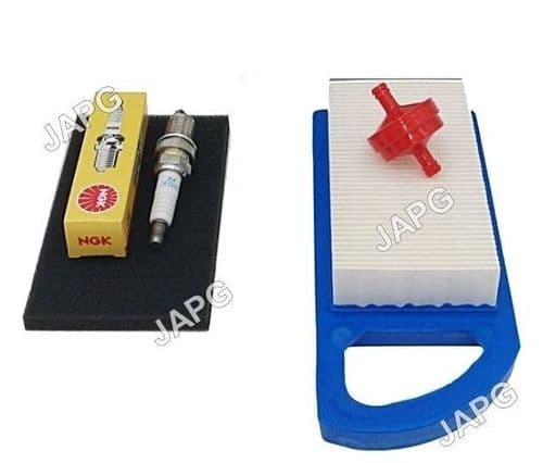Service Kit Hayter Heritage M10/30 Mower Air Filter, Fuel Filter, Oil, Spark Plug, FOR OHV