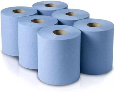 Blue Roll Paper Towel - 6 Roll Pack (150m Long x 175mm Wide)