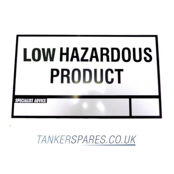 Hazchem Low Hazard Aluminium Sign Only