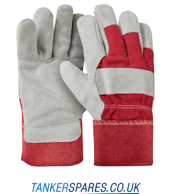 Keep Safe Chrome Leather Red Rigger Gloves (Pair)