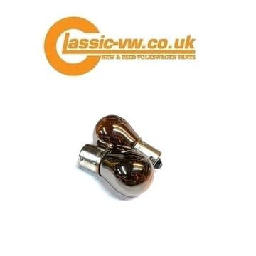 581 / PY21 Amber / Chrome Indicator Bulb, 21W, 2 Pack