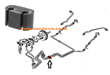 Brake Pipe Rubber Clamp 171611869 Mk1 Golf, Jetta, Scirocco, Caddy
