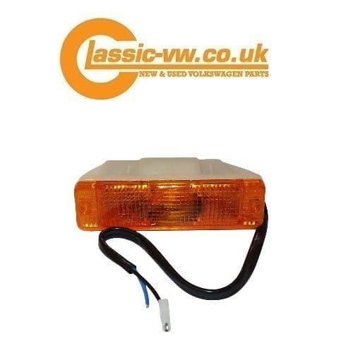 Front Bumper Indicator Housing + Amber Lens 171953055C Mk1 Golf, Mk2 Golf, Polo, Jetta, Caddy