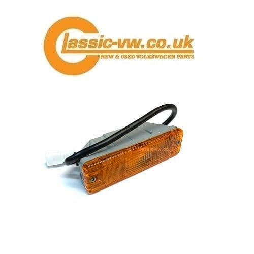 Front Bumper Indicator Housing + Amber Lens (HELLA) 171953055C Mk1 / 2 Golf, Polo, Jetta, Caddy