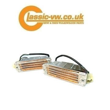 Front Bumper Indicator With Crystal Clear Ribbed Lens Mk1 Golf, Mk2 Golf, Polo, Jetta, Caddy