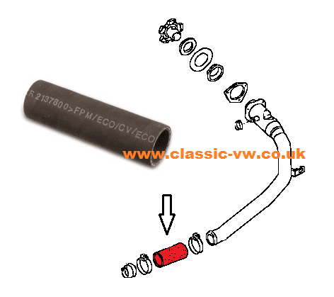 Fuel Tank Pipe N90119601 Mk1 Golf, Jetta, Scirocco (Standard 165mm Long)