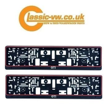 GTI Number Plate Surround Set Mk1 / 2 Golf, Caddy, Scirocco, Jetta