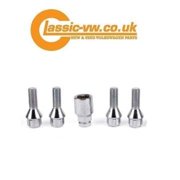 Locking Wheel Bolt Kit. Radius Seat M12x1.5 Chrome