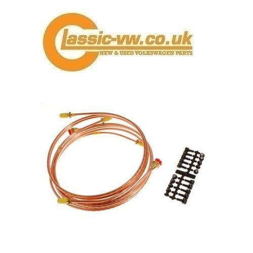 Mk1 Golf 6pc Brake Line Kit, Jetta, Cabrio (Cupro Nickel)