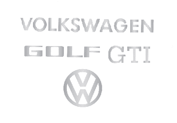 Mk1 Golf Badge Refirb Decal, Brushed Chrome 3 pc GTI Set (Cabrio)