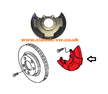 Mk1 Golf Front Brake Dust Shield, Black 171615311, Jetta, Caddy, Scirocco