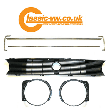 Mk1 Golf Single Lamp Grille Set With Chrome Trim