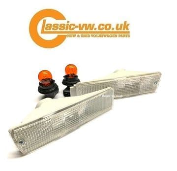 Mk2 Golf Clear Big Bumper Indicator Set 191953155 & 191953156.