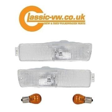 Mk2 Golf Clear Big Bumper Indicator Set (DEPO) 191953155 & 191953156