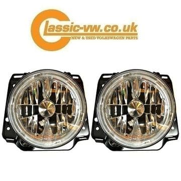 Mk2 Golf Headlight Set, Crystal Halo/Angel Eye 192941753CHH (RHD)