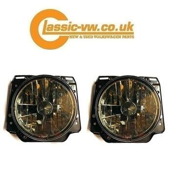 Mk2 Golf Headlight Set, Crystal Smoked 192941753CS (RHD)