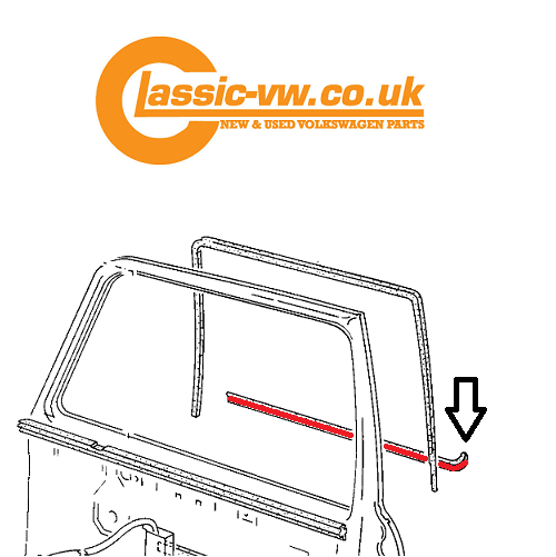 Mk2 Golf & Jetta Window Scraper Seal 3 Door Left 191837477A