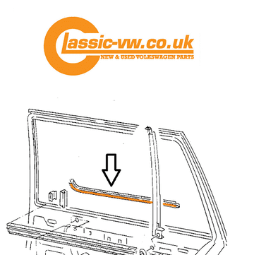 Mk2 Golf & Jetta, Window Scraper Seal, 5 Door Rear Left 193839477B