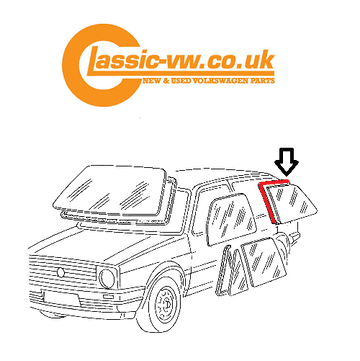 Mk2 Golf Rear 1/4 Glass Seal Right Side 191845322